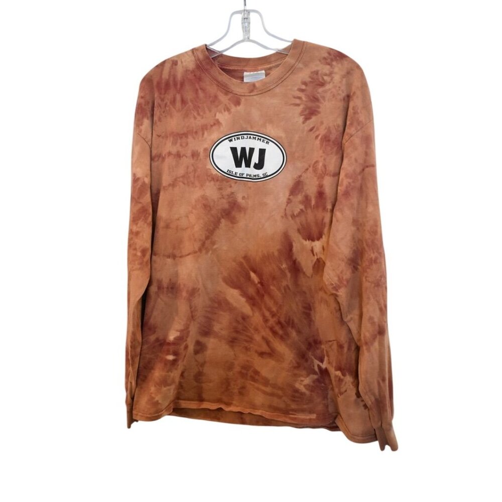 Men's Port and Company Custom Bleach Dye Long Sleeve WJ Isle of Palms Tee Size X